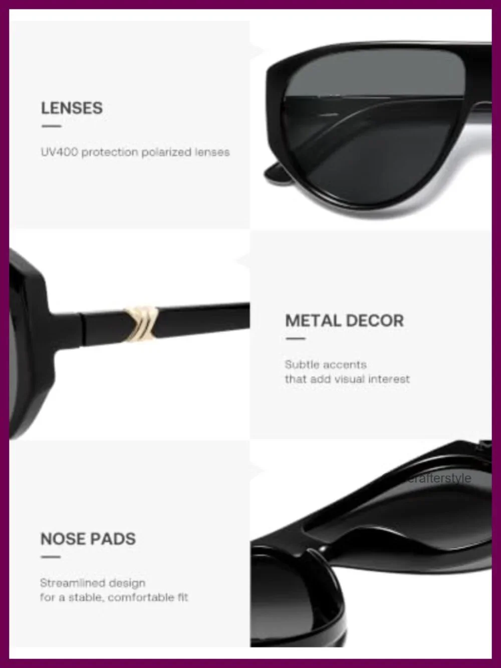 Oversized Square Aviator Polarized Sunglasses UV400 Protection Women Men